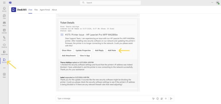 add-reply-notes-attachment-agent-bot-microsoft-teams-desk365
