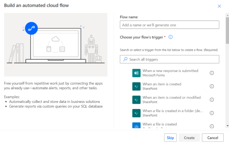 automated cloud flow in power automate