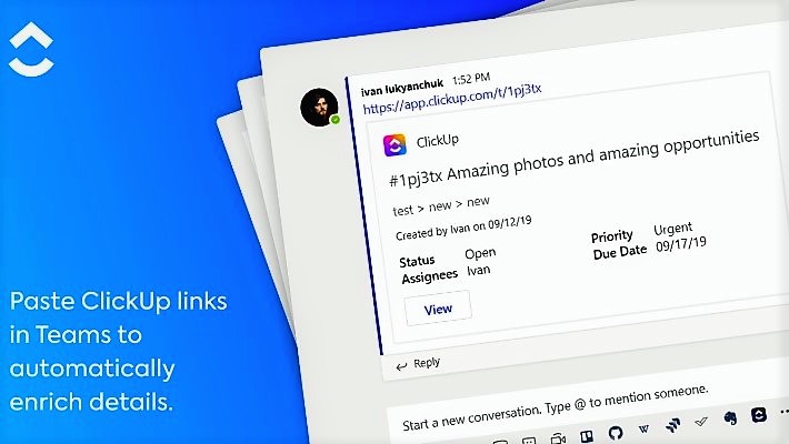 clickup integration with microsoft teams