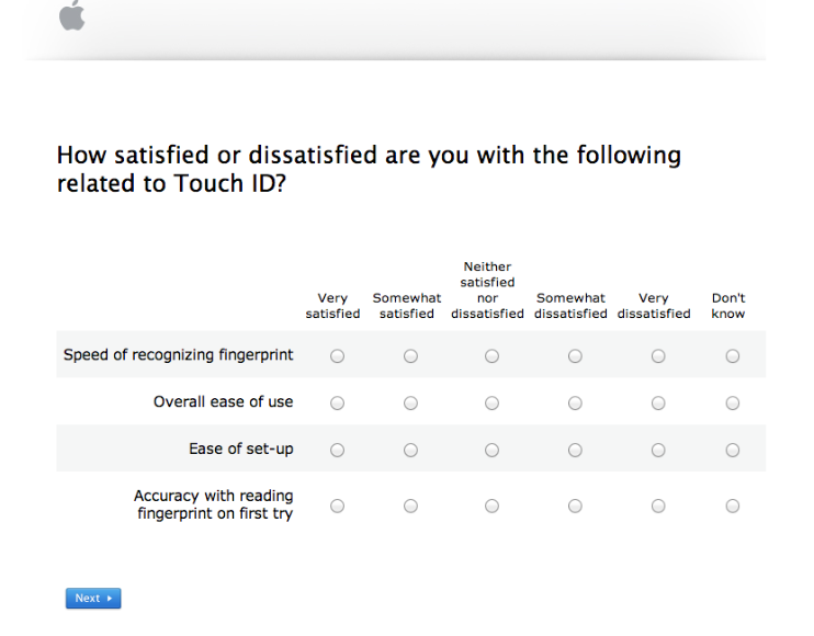 Apple survey