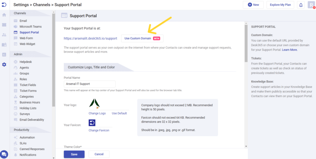 setting-up-custom-domain-in-desk365