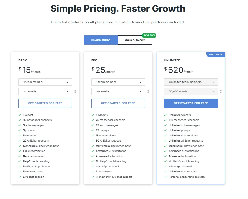 helpcrunch-pricing-plans