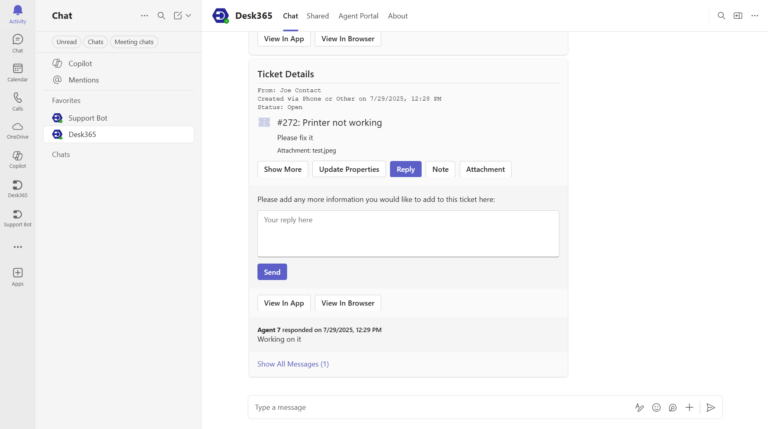 MS Teams as a helpdesk