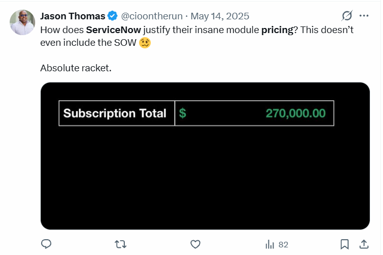 servicenow pricing