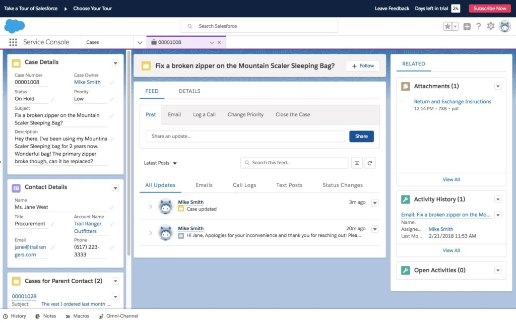 Salesforce Service Console