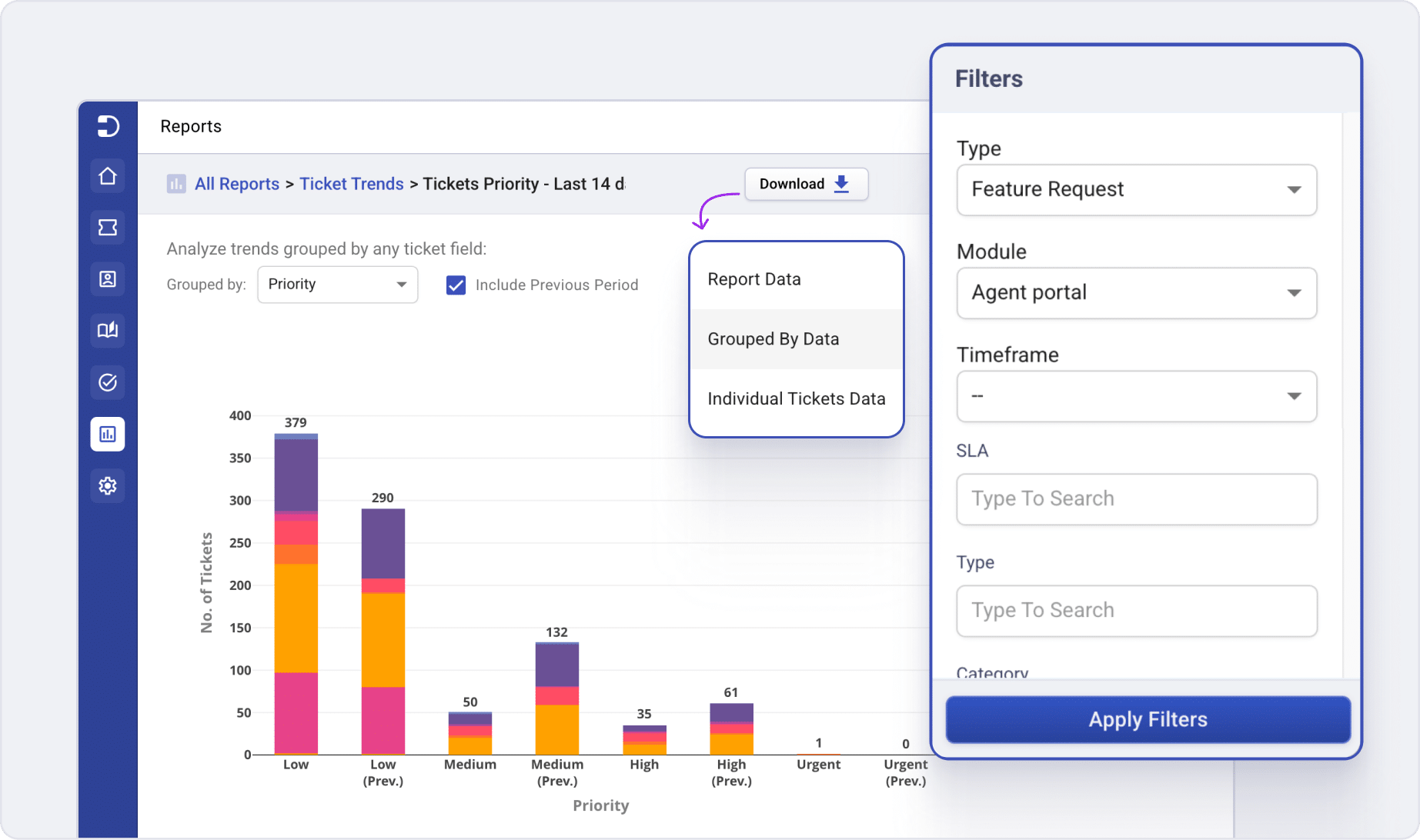 Reporting screenshot  