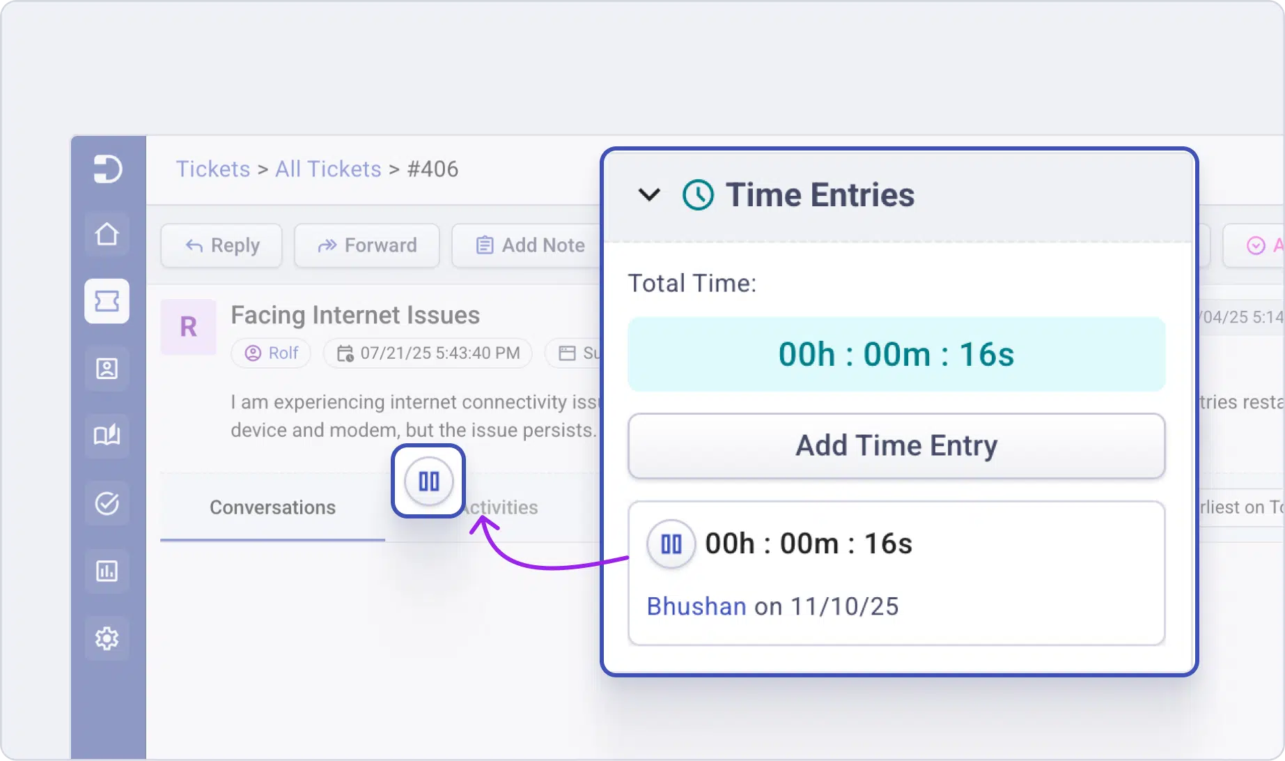 Auto timer for simpler tracking