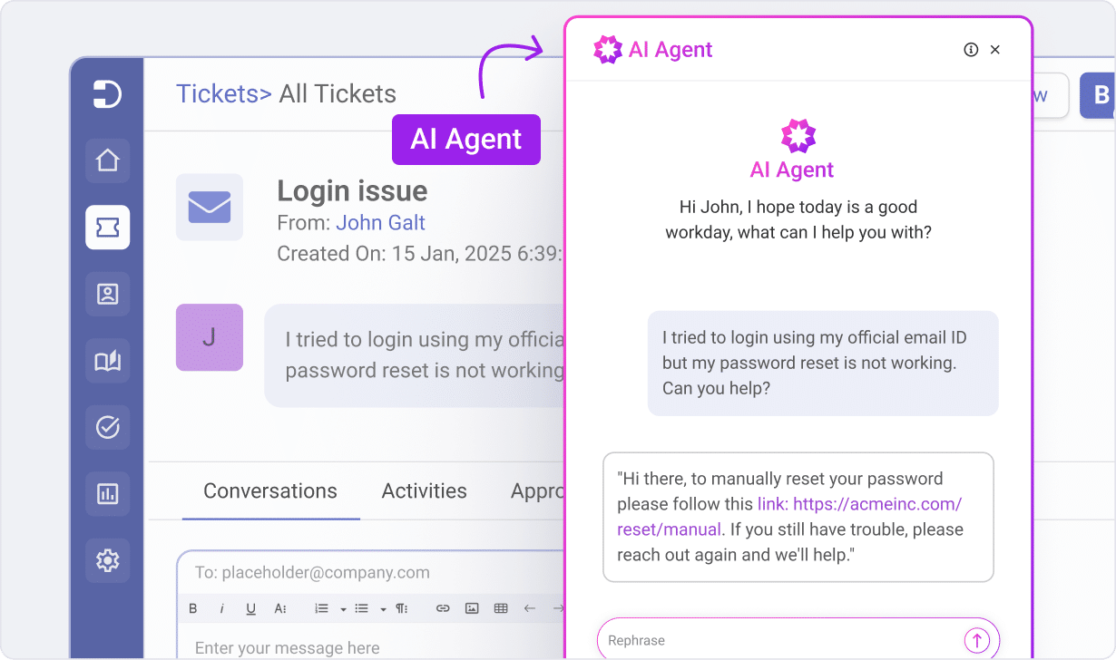 Tailor answers for every ticket 