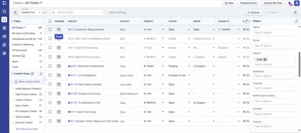 email - ticket conversion