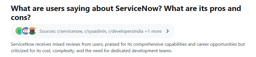 Reddit ServiceNow
