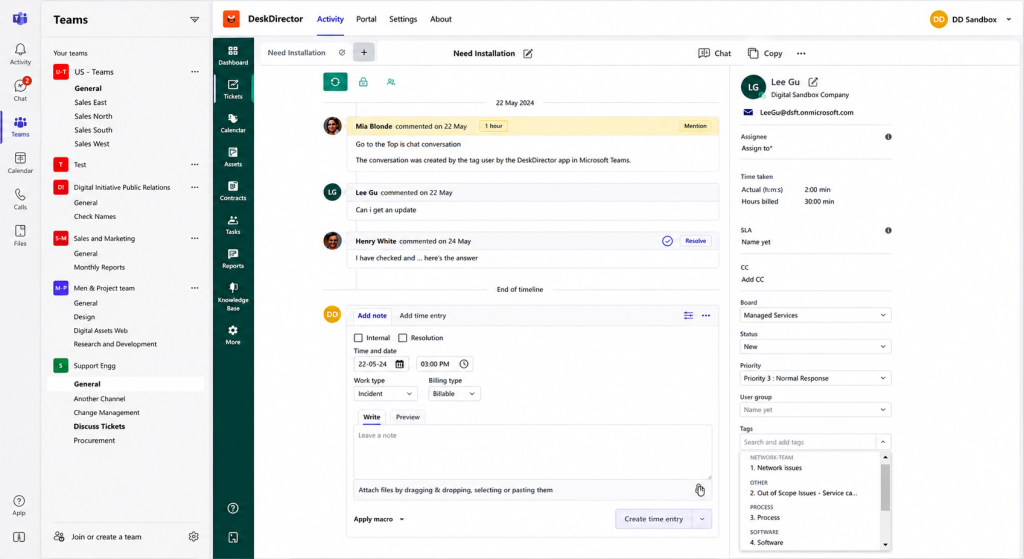 Desk director in Microsoft Teams 1